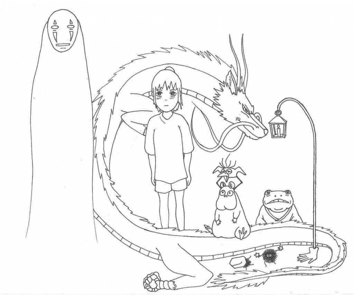 Vibrant Spirited Away Coloring Page
