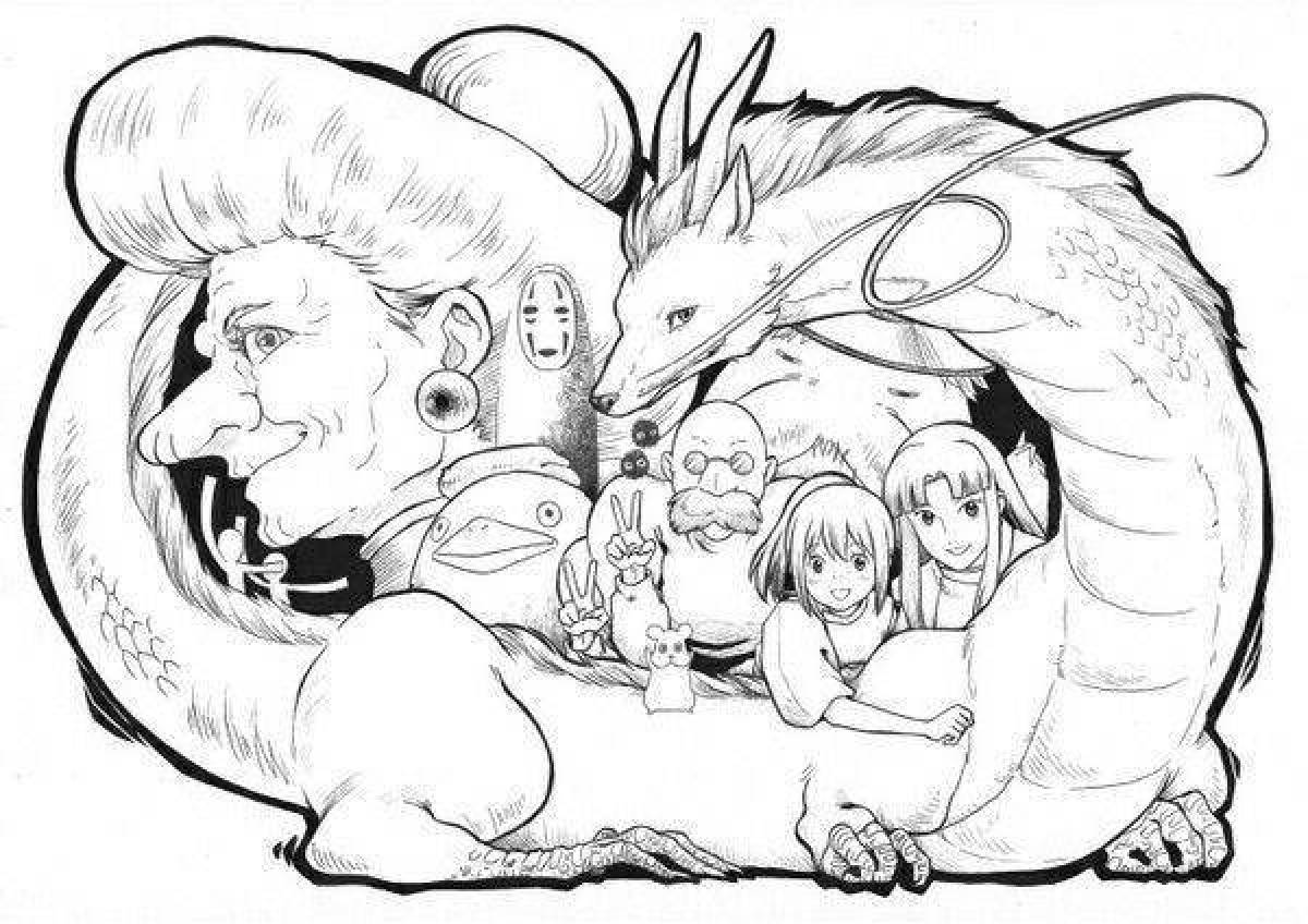 Updating the Spirited Away coloring page