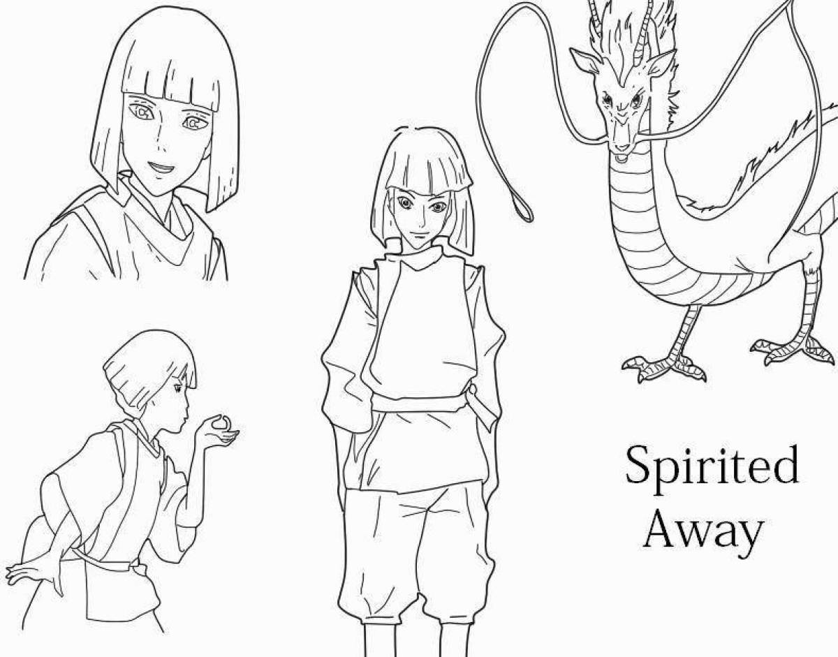 Awesome spirited away coloring book