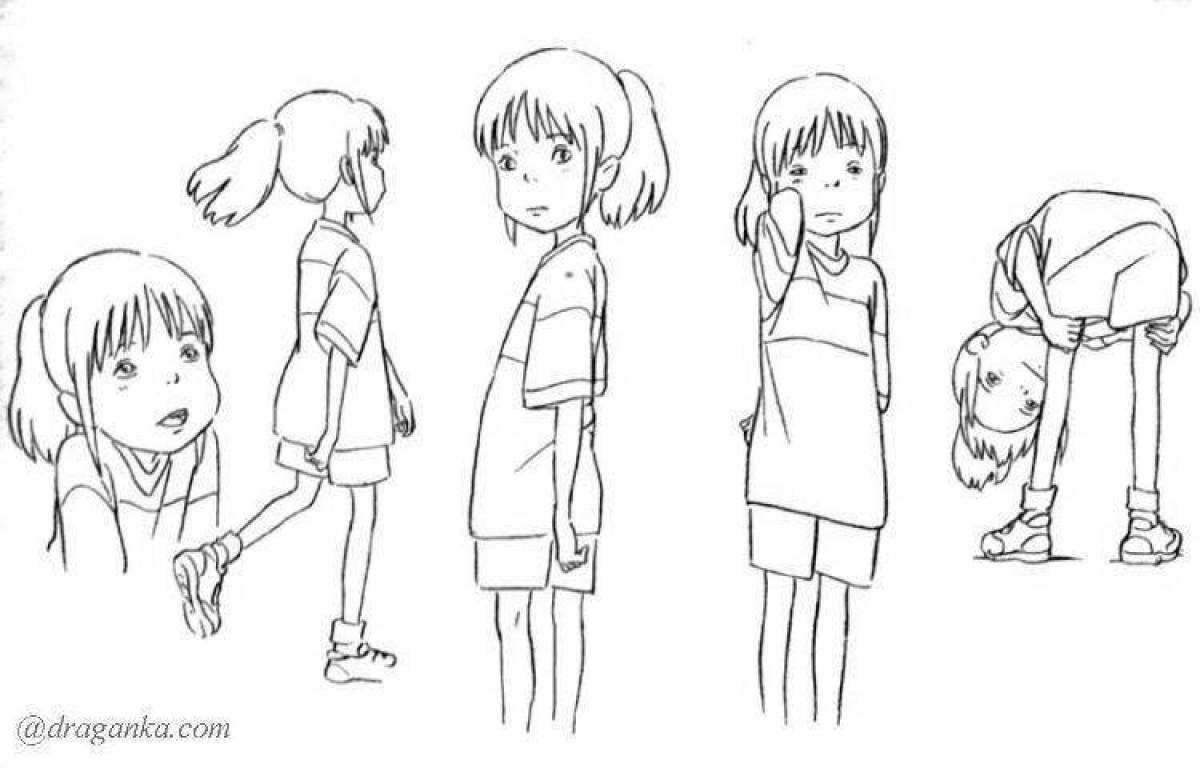 Beautiful spirited away coloring page