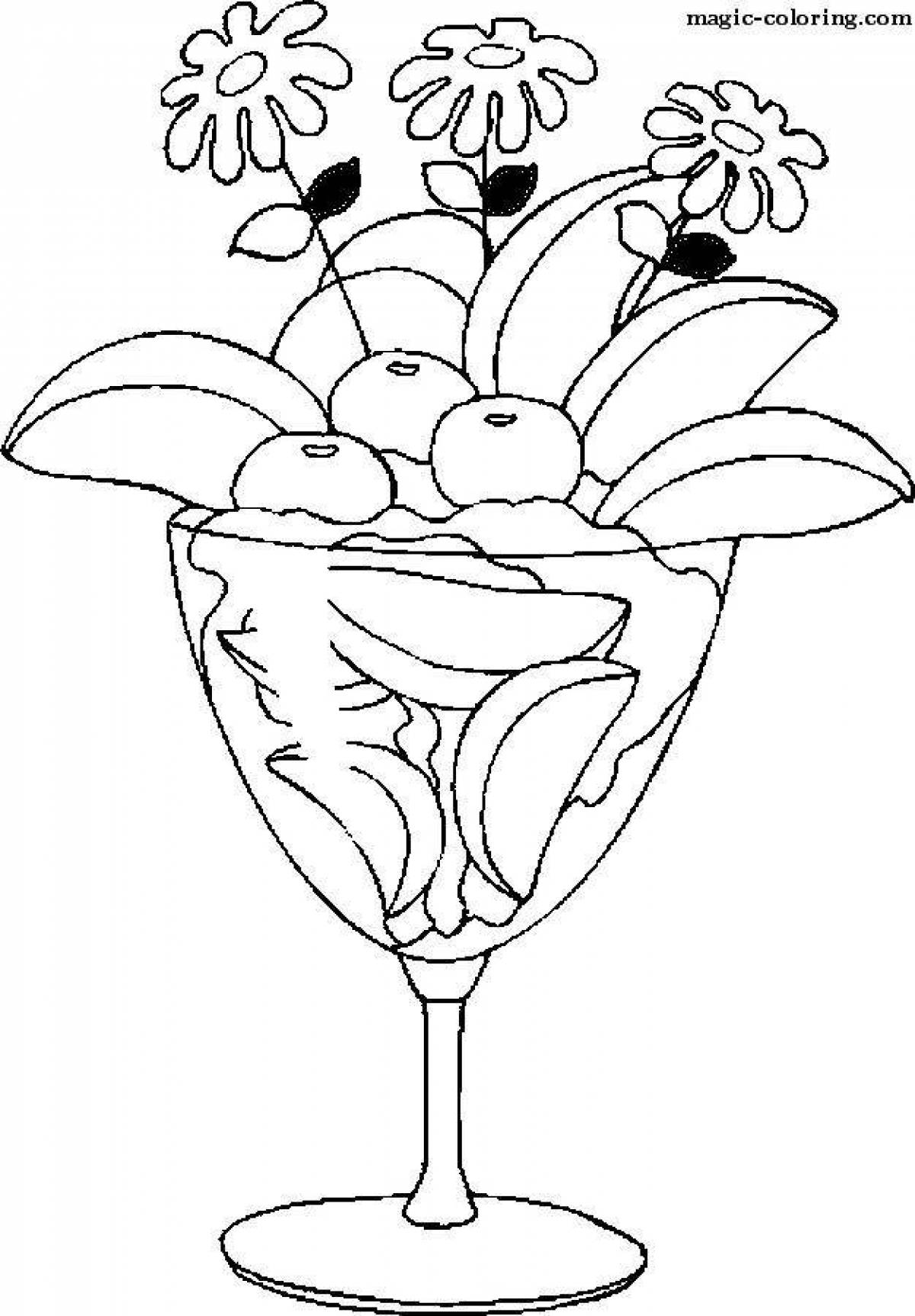 Tempting fruit salad coloring page