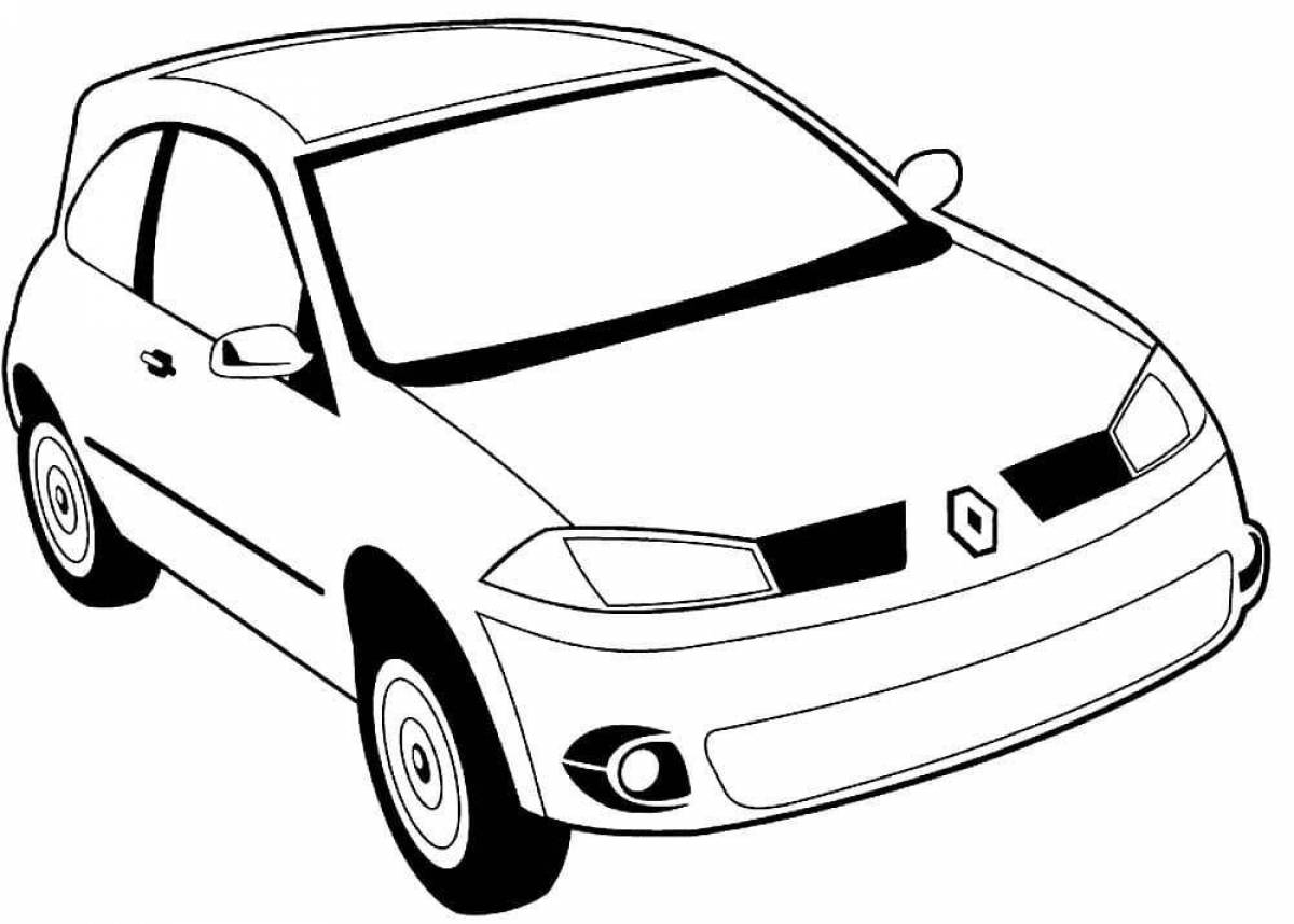 Анимированная страница раскраски легкового автомобиля