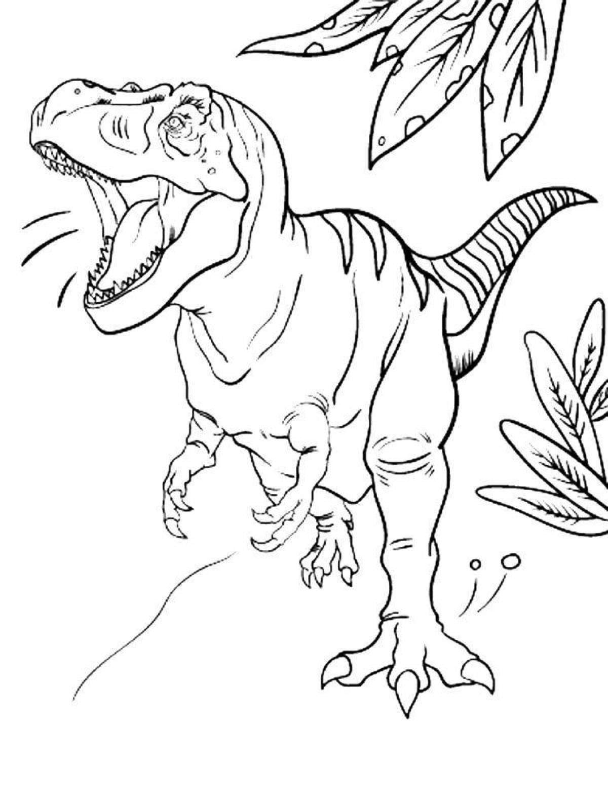 Раскраска экзотический динозавр тирекс