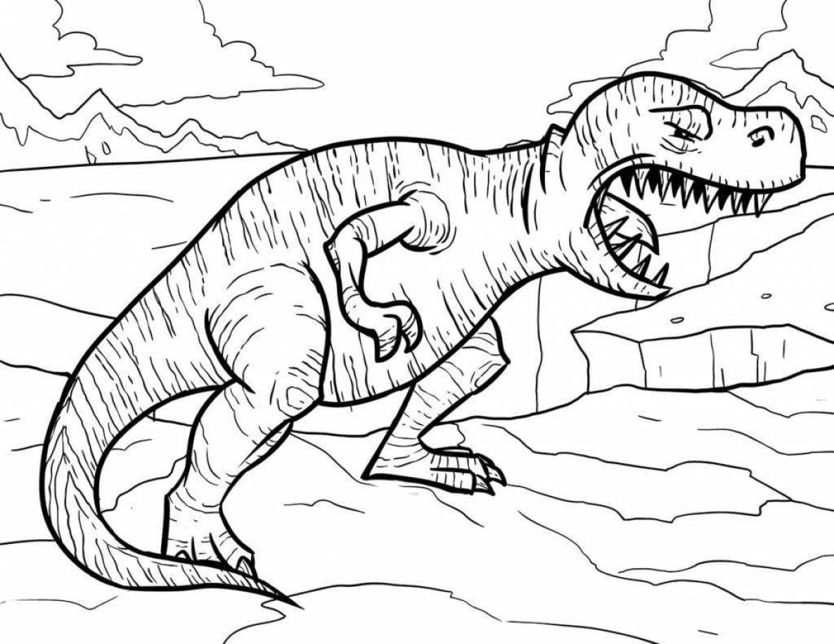 Привлекательная страница раскраски динозавров tirex