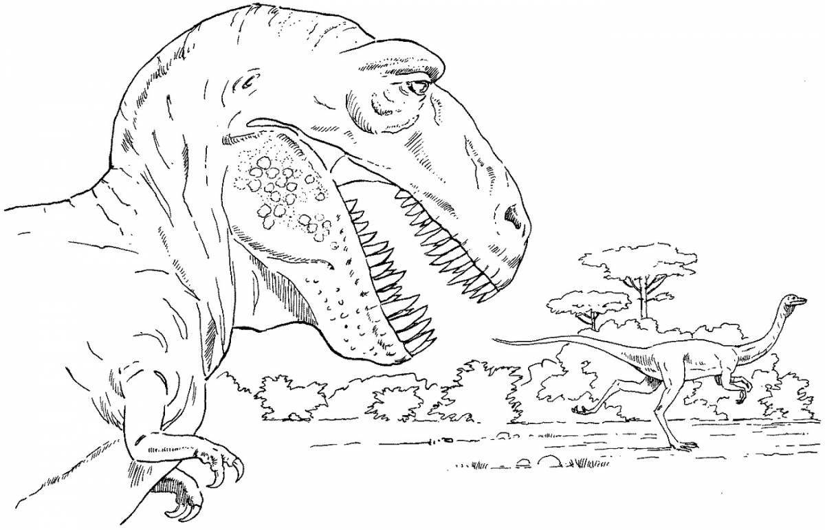 Великолепный динозавр-раскраска tirex