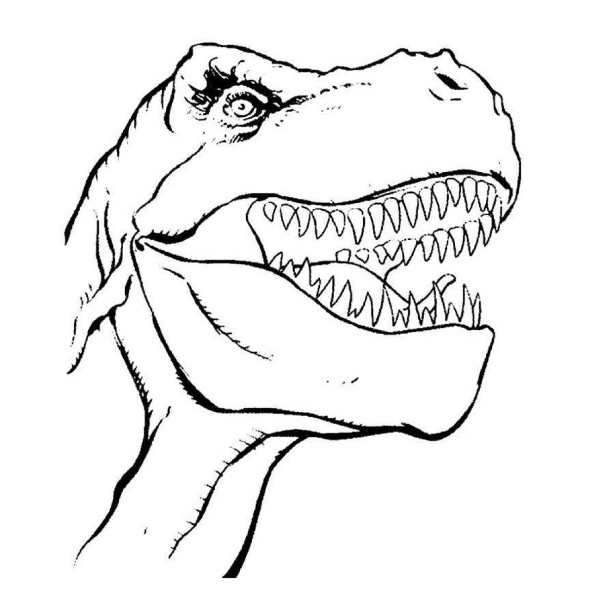 Раскраска славного динозавра tirex