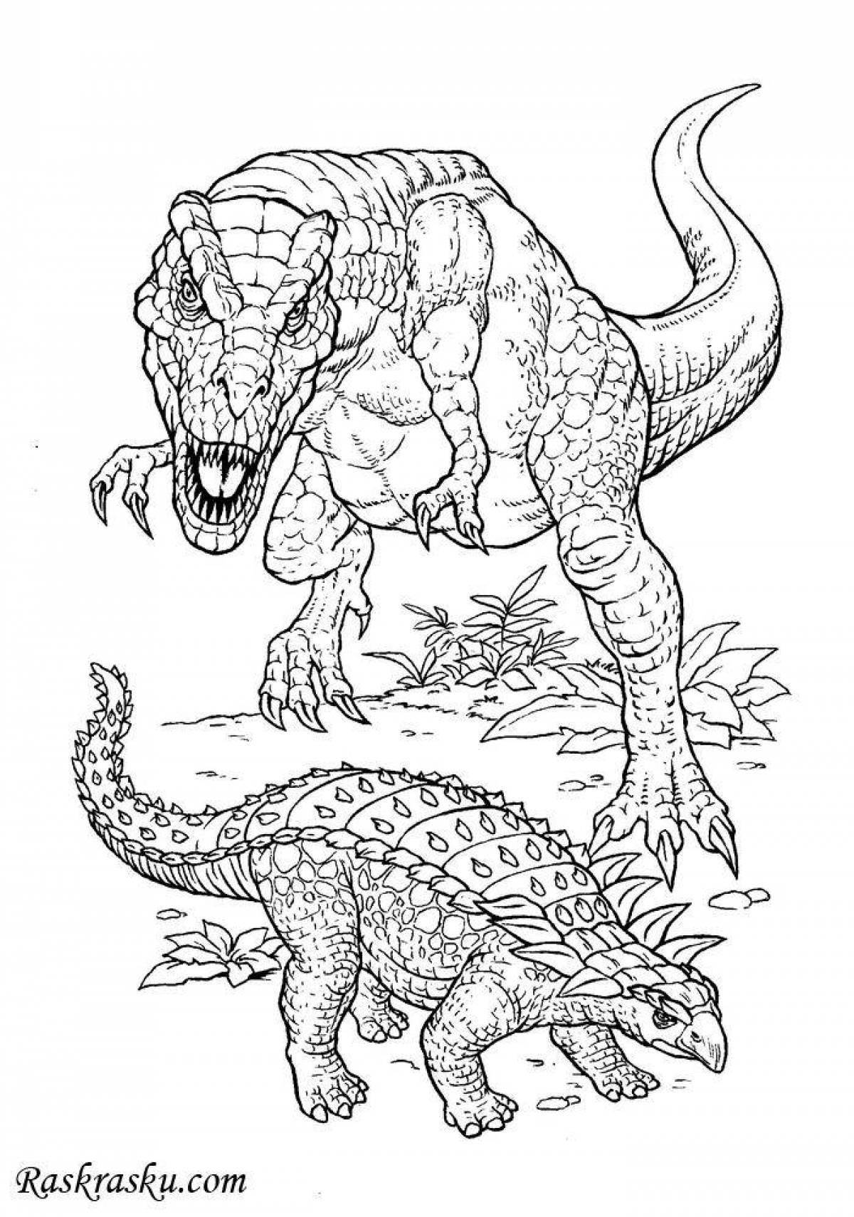Увлекательная раскраска динозавров tirex