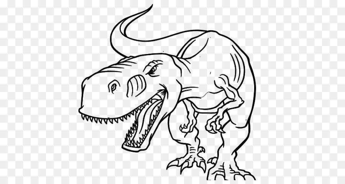 Раскраска сияющий динозавр tirex