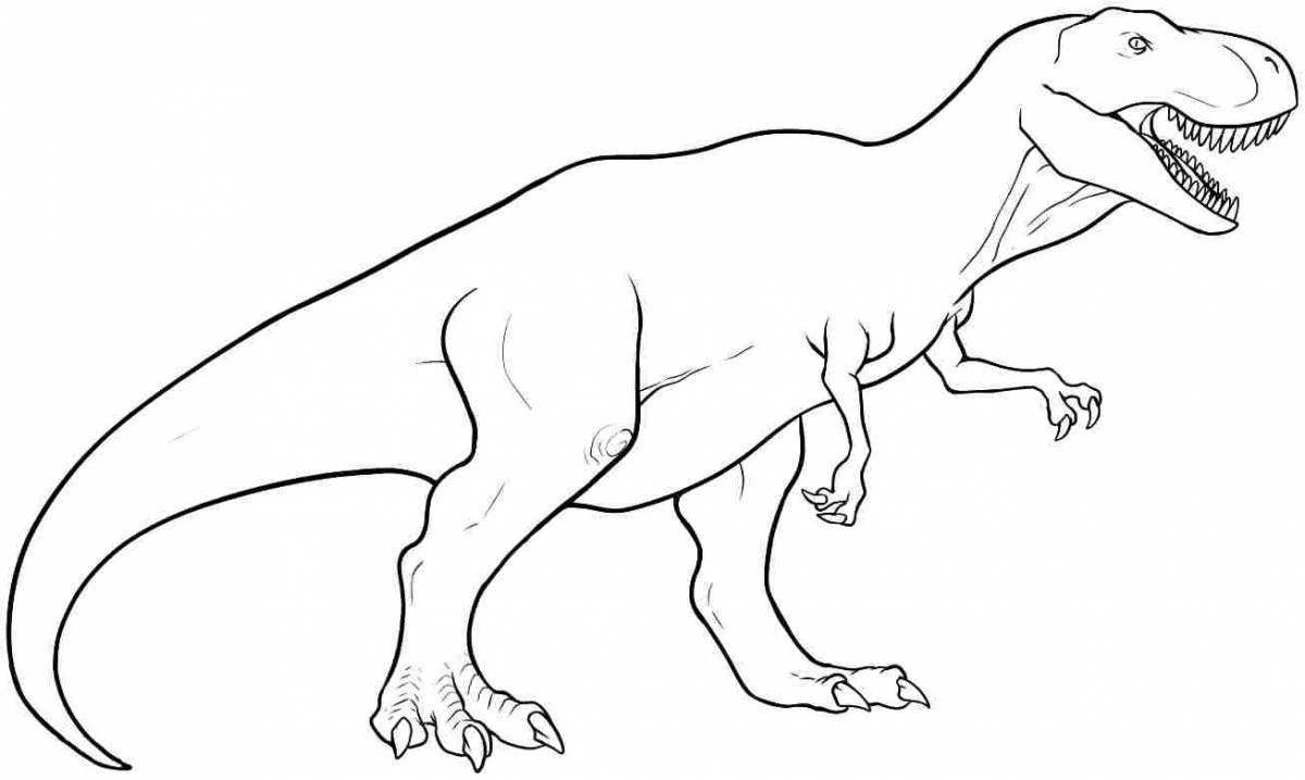 Раскраска смелый тирекс динозавр