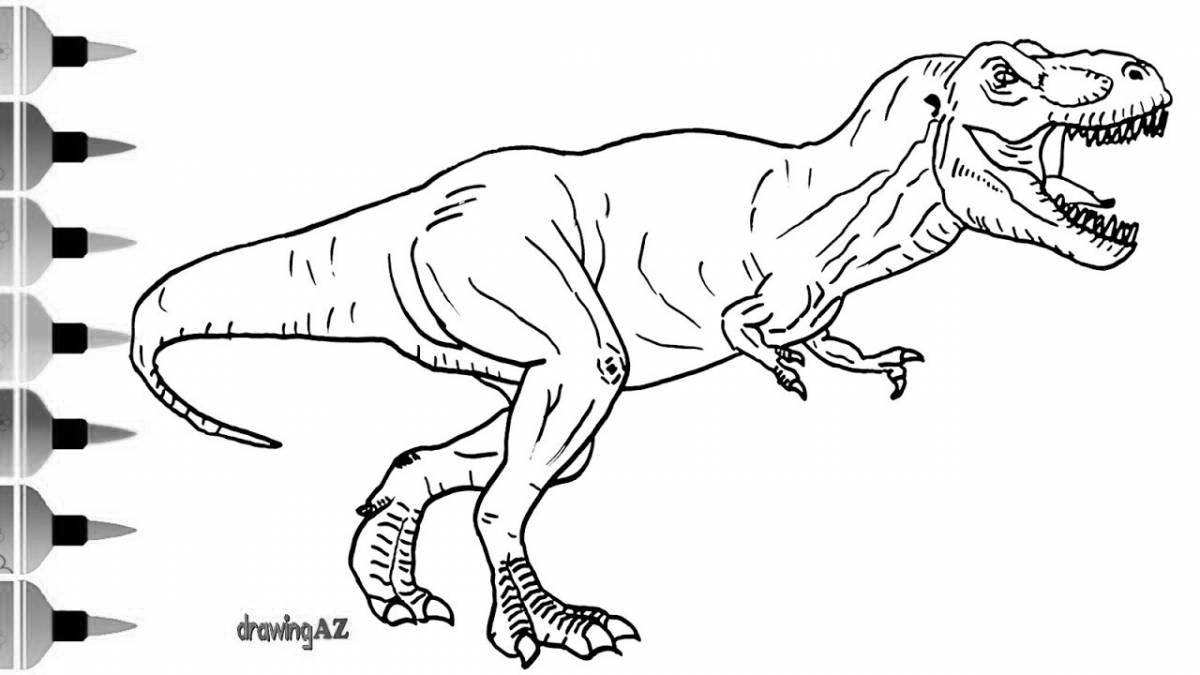 Раскраска великолепный динозавр тирекс