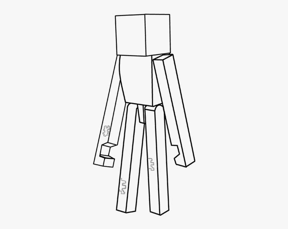 Enderman minecraft bright coloring page