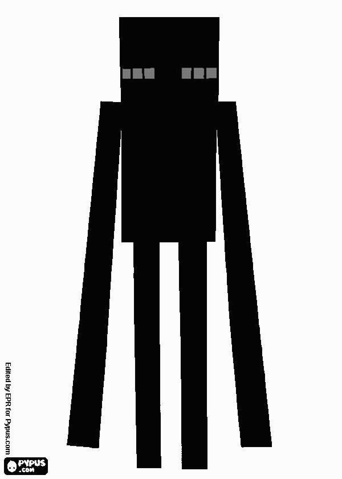 Charming enderman minecraft coloring