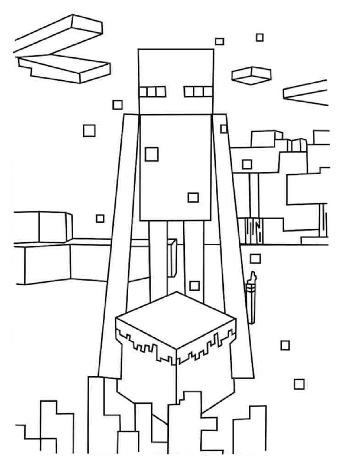 Updated enderman minecraft coloring page