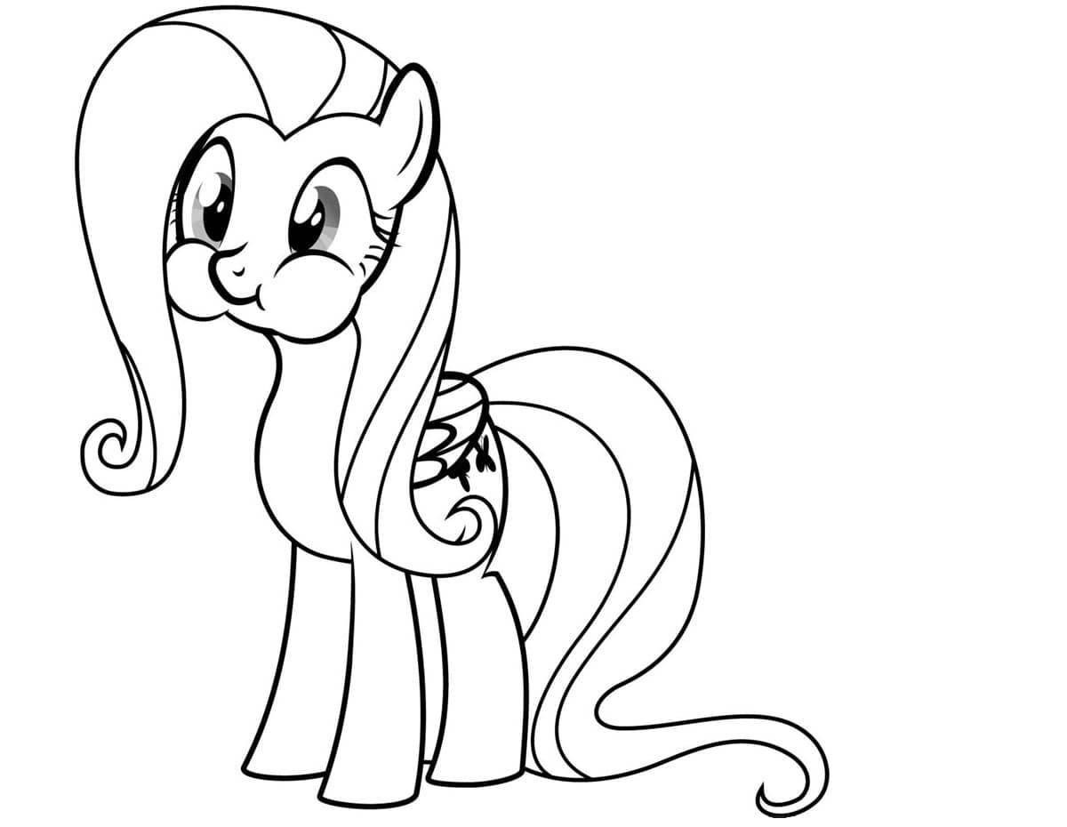 Adorable fluttershy pony coloring page