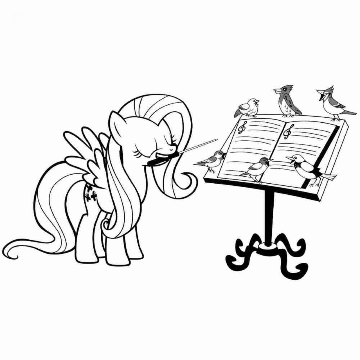 Coloring page charming fluttershy pony