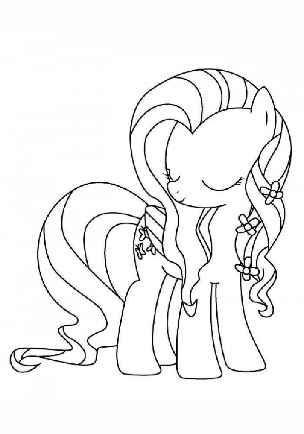 Coloring page happy fluttershy pony