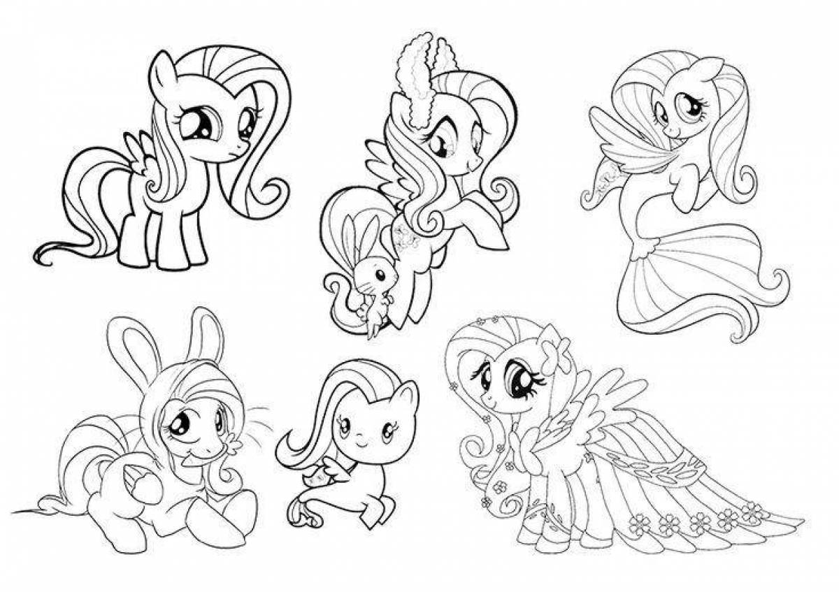 Cute fluttershy pony coloring book