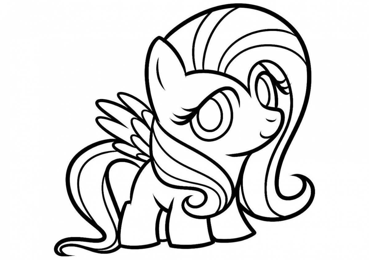 Cute fluttershy pony coloring book