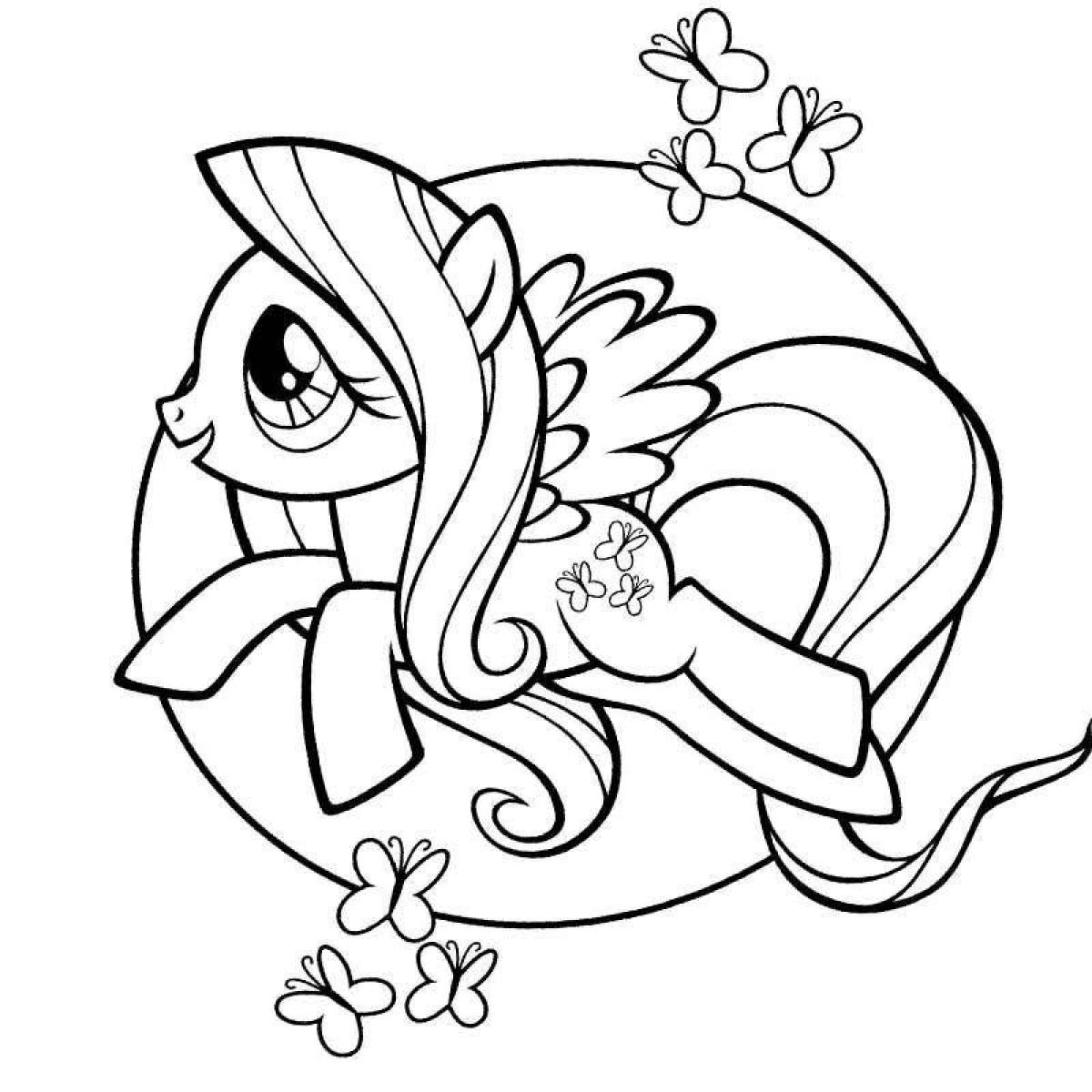 Coloring bright fluttershy pony