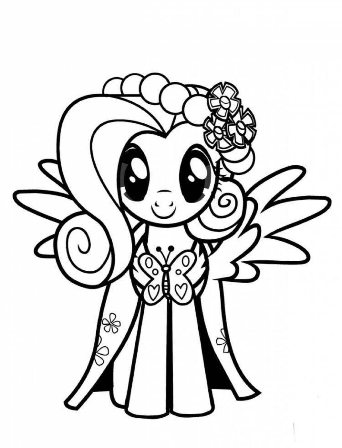 Exquisite fluttershy pony coloring book