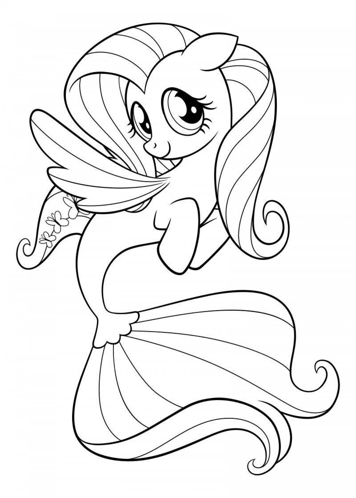 Radiant fluttershy pony coloring page