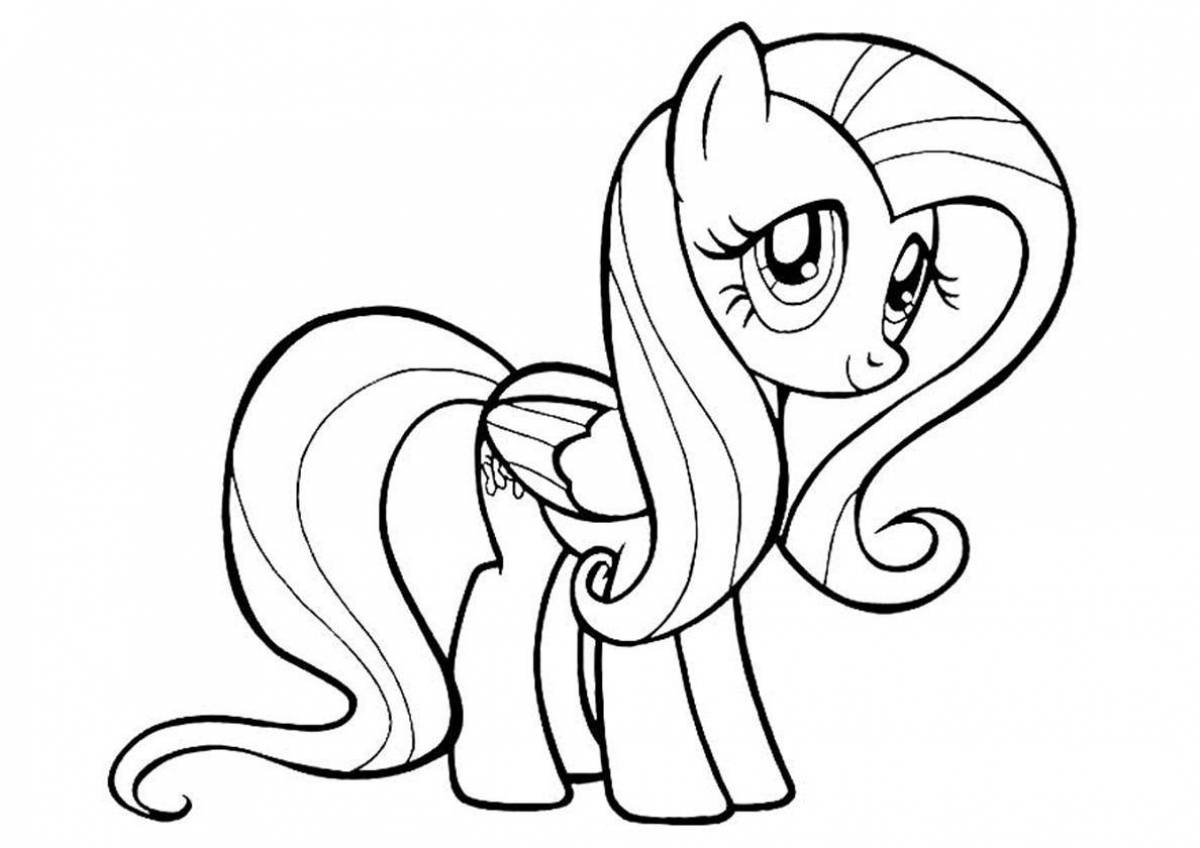 Coloring lively fluttershy pony