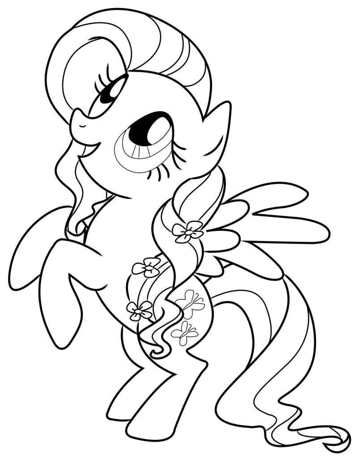 Playtime fluttershy pony coloring page