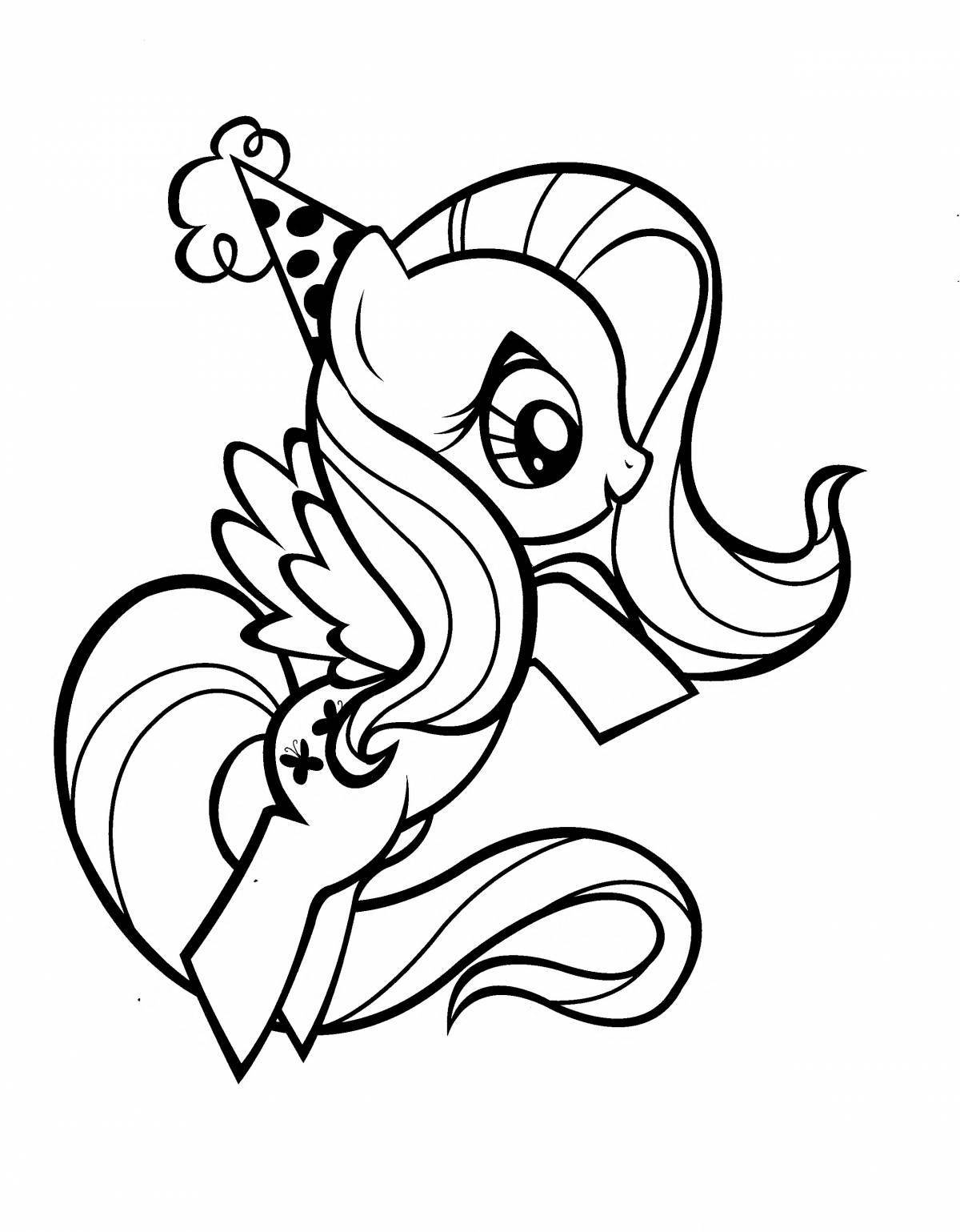 Violent fluttershy pony coloring page