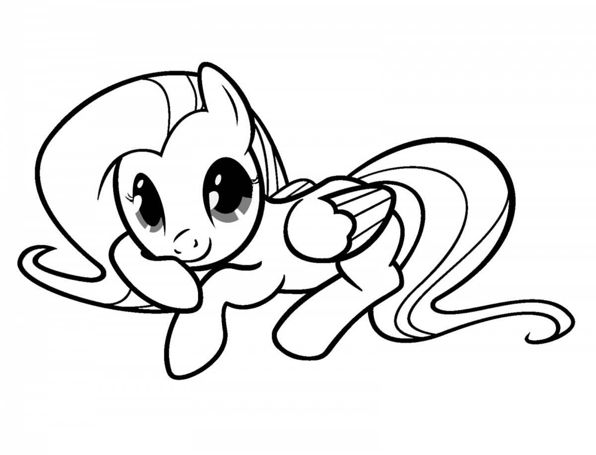 Fabulous fluttershy pony coloring page