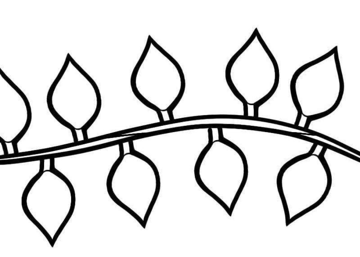 Merry Christmas garland coloring page