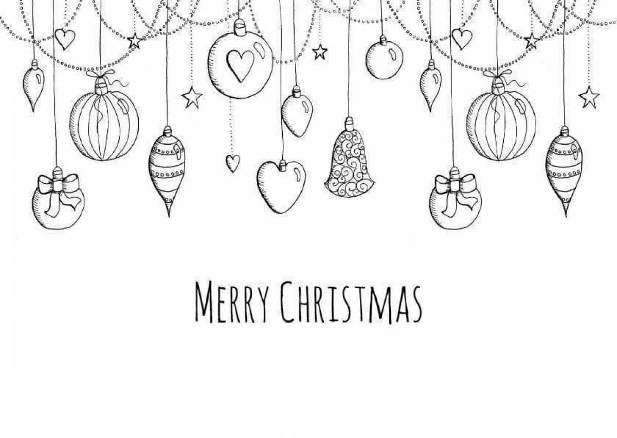 Decorative christmas garland coloring page