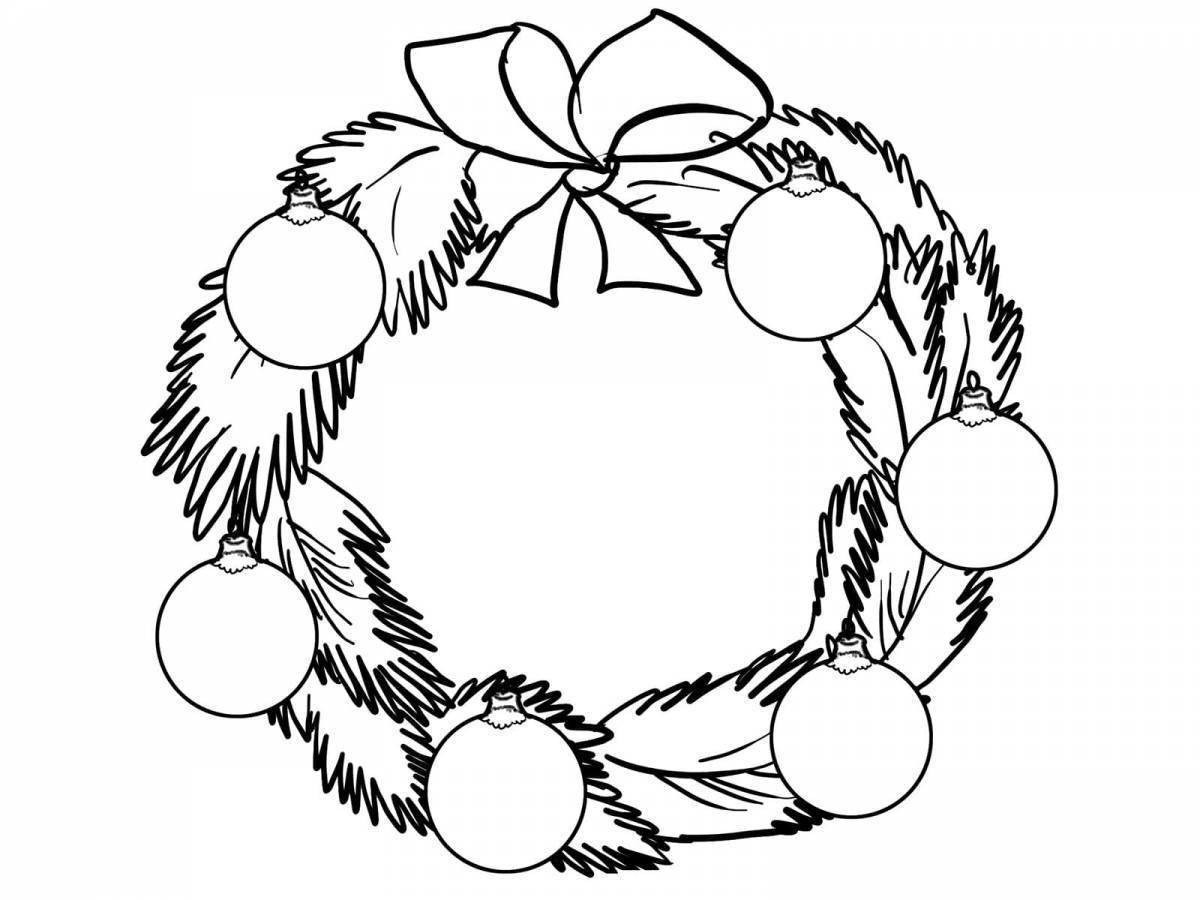 Christmas garland coloring page