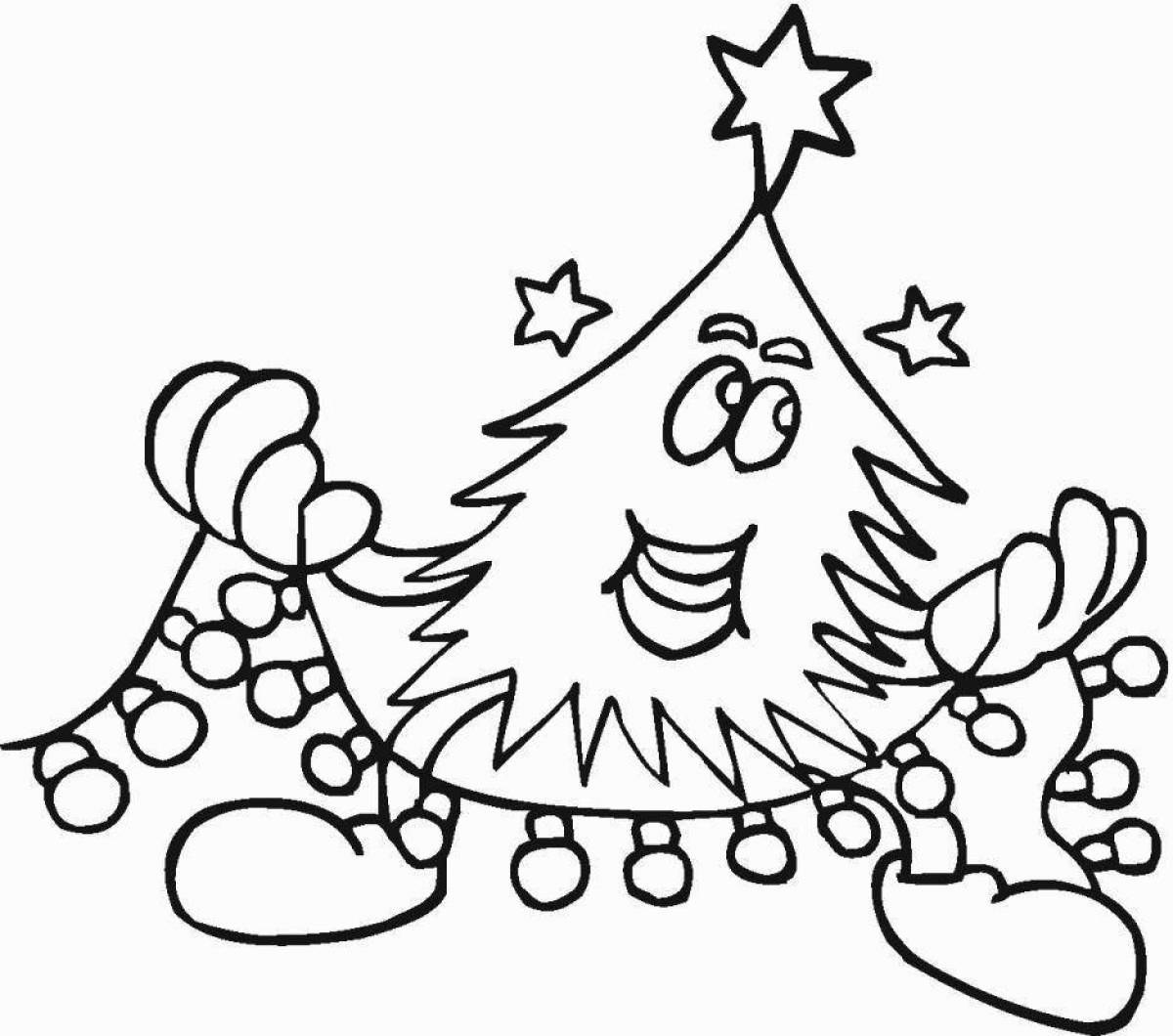Intricate Christmas garland coloring book
