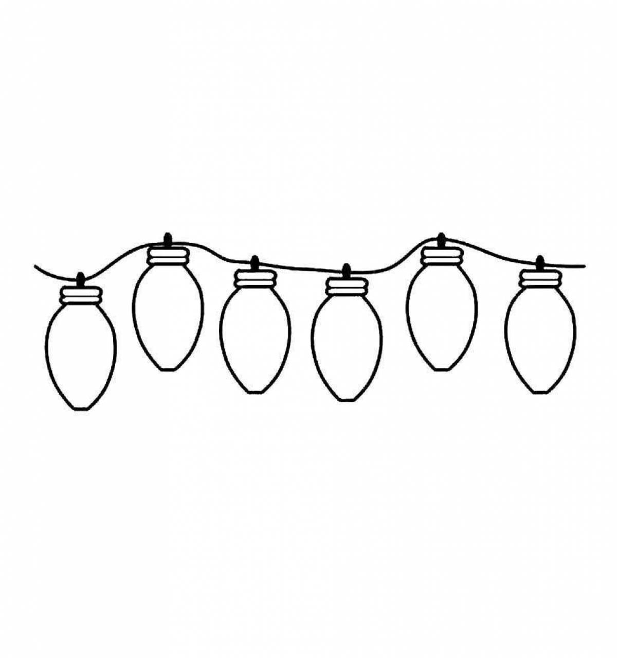 Fine Christmas garland coloring page