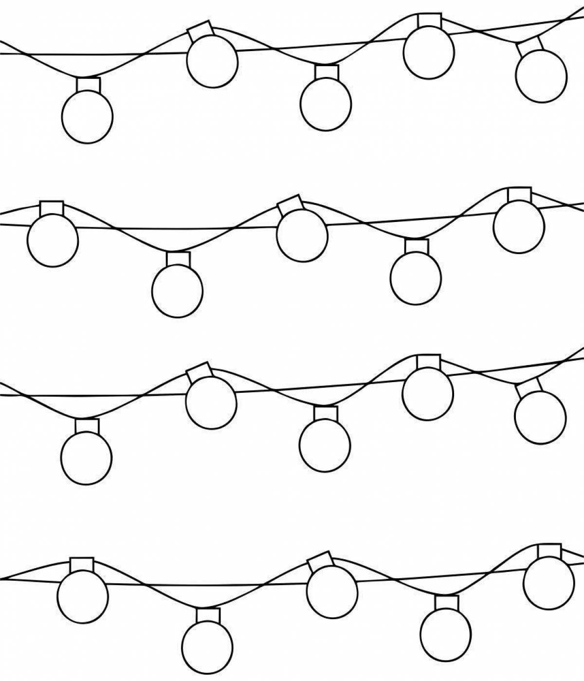 Gorgeous Christmas garland coloring page