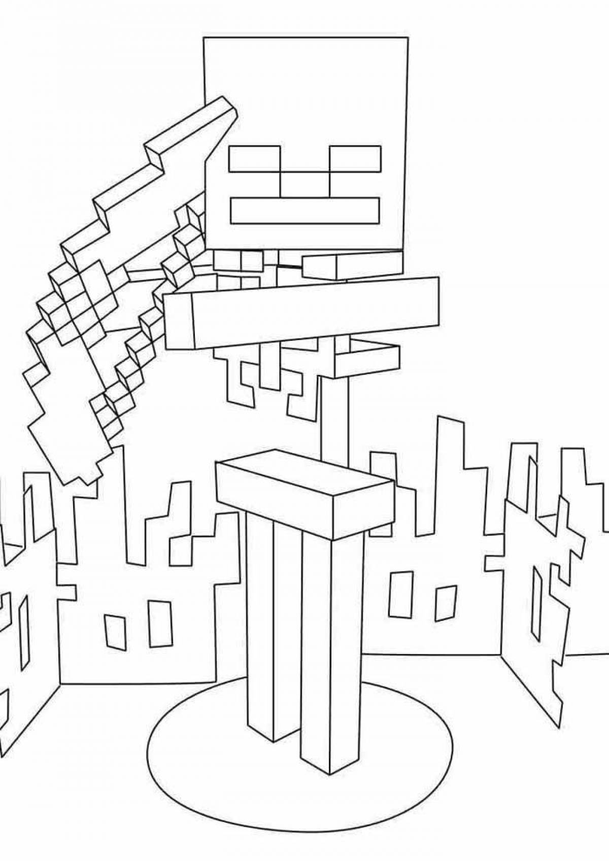 Delightful minecraft house coloring book