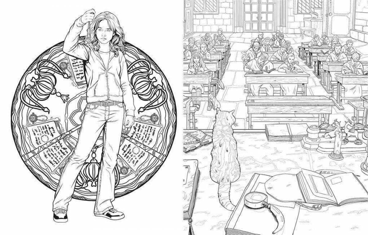 Exquisite harry potter antistress coloring book