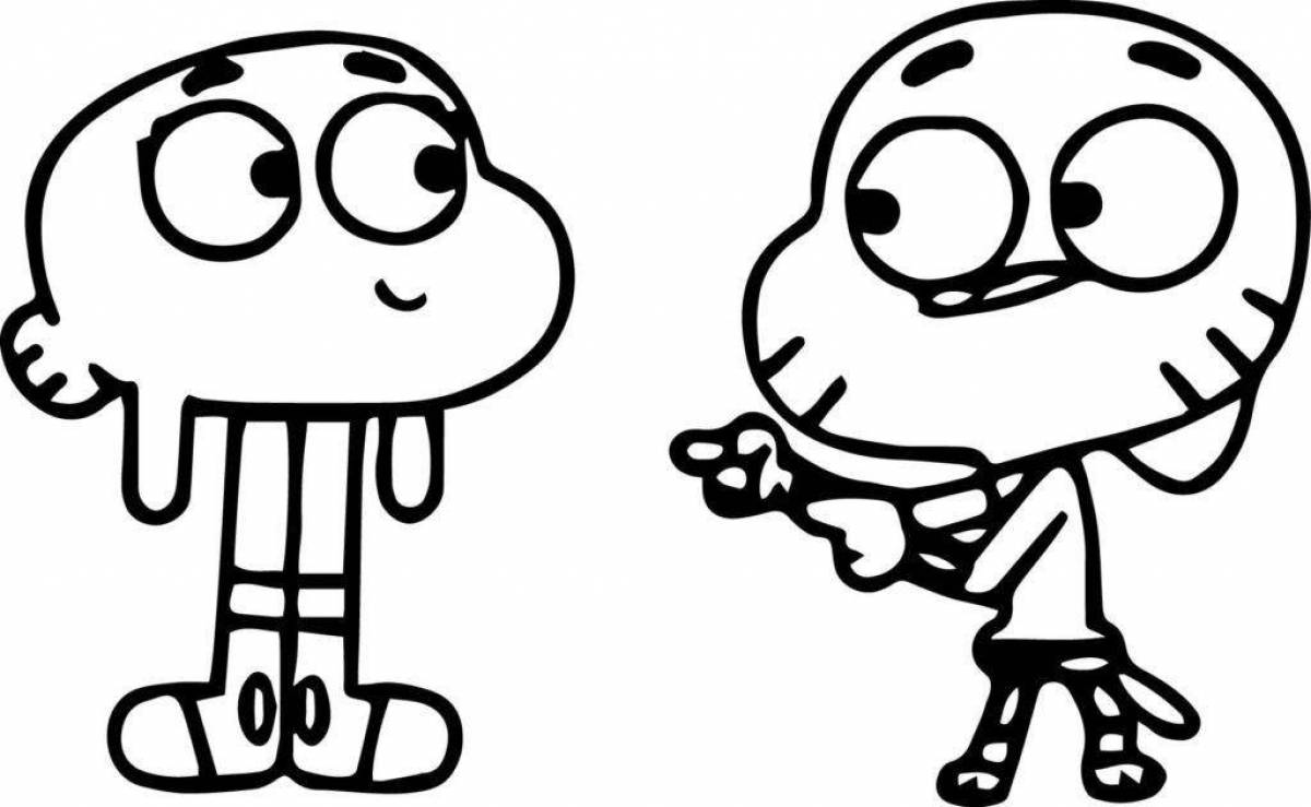 Joyous the amazing world of gumball coloring page