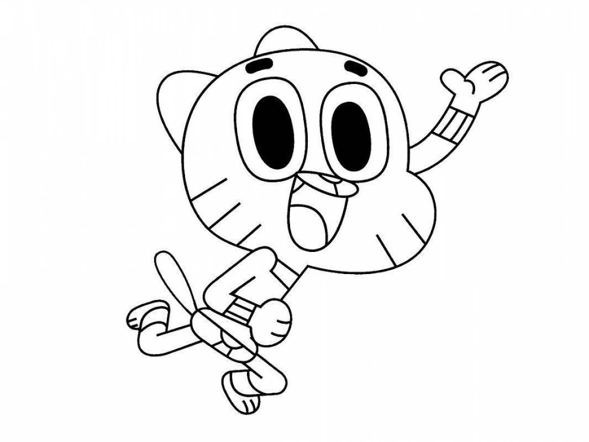 Glitter The Amazing World of Gumball Coloring Page