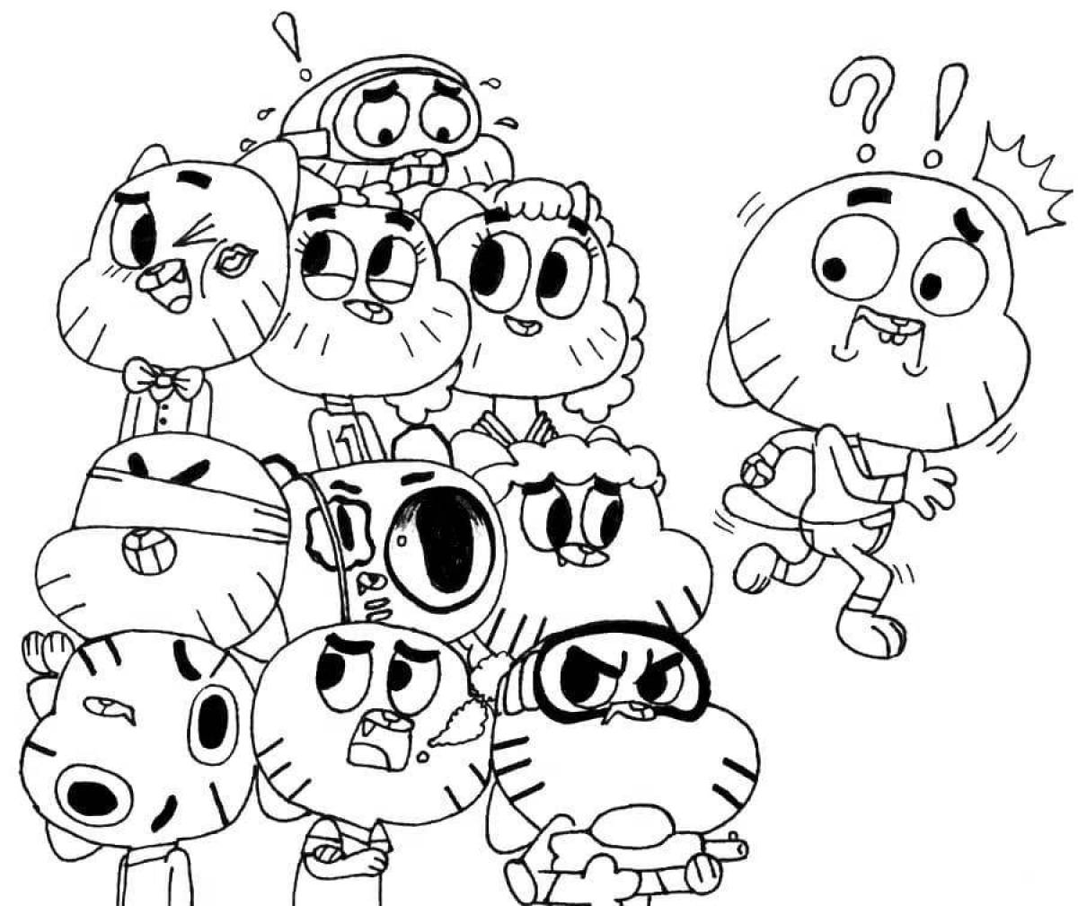 Color-explosion the amazing world of gumball coloring page
