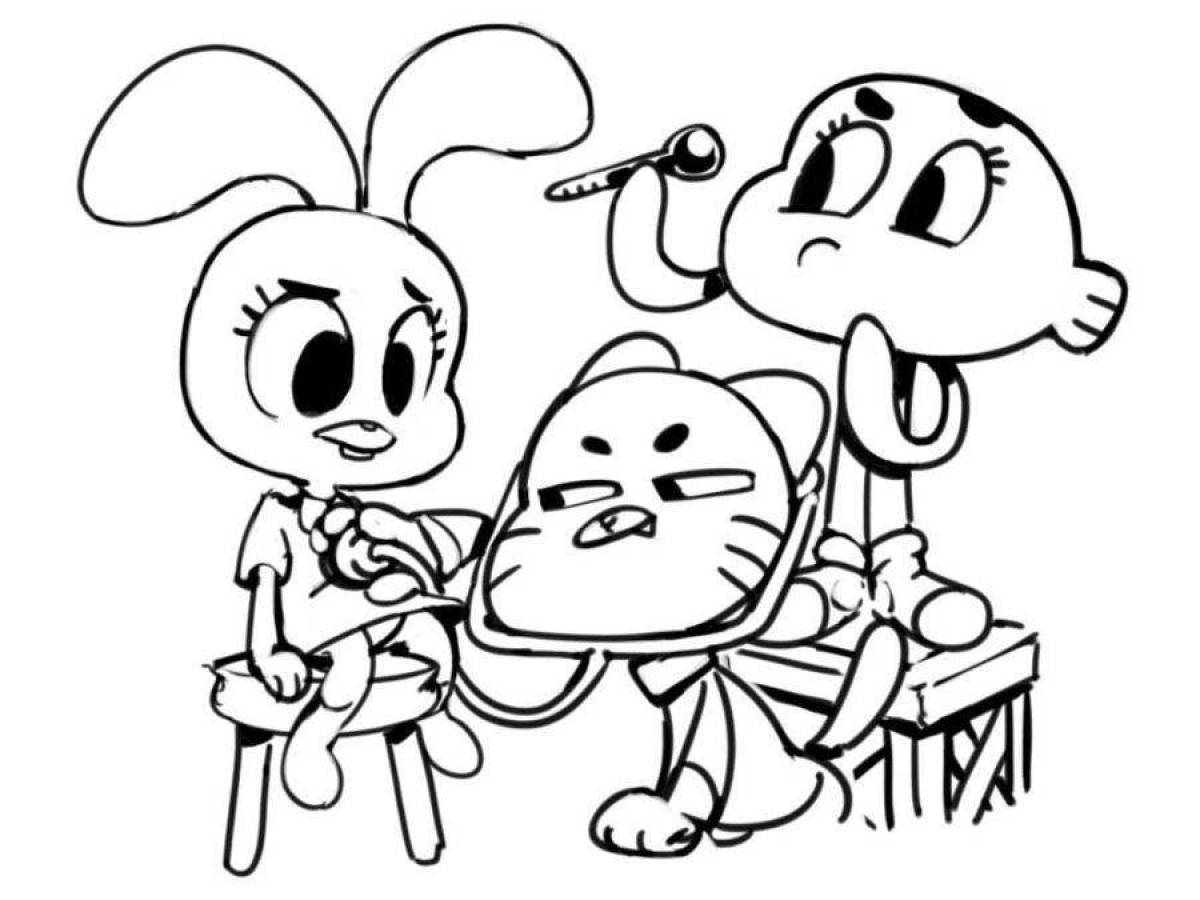 Color-frenzy the amazing world of gumball coloring page