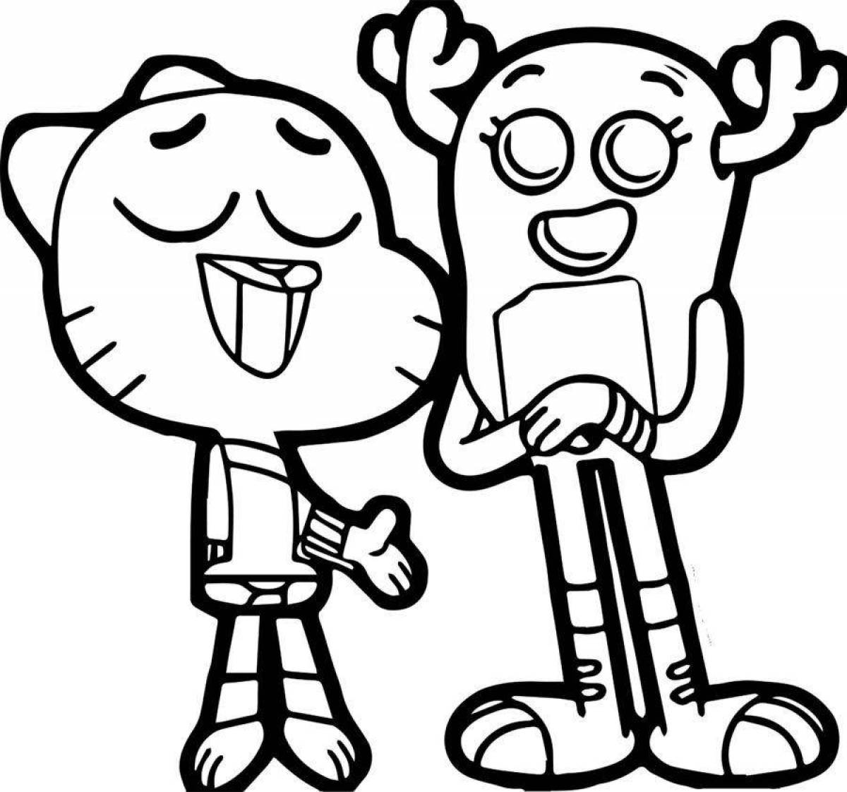 Color-vibrant the amazing world of gumball coloring page