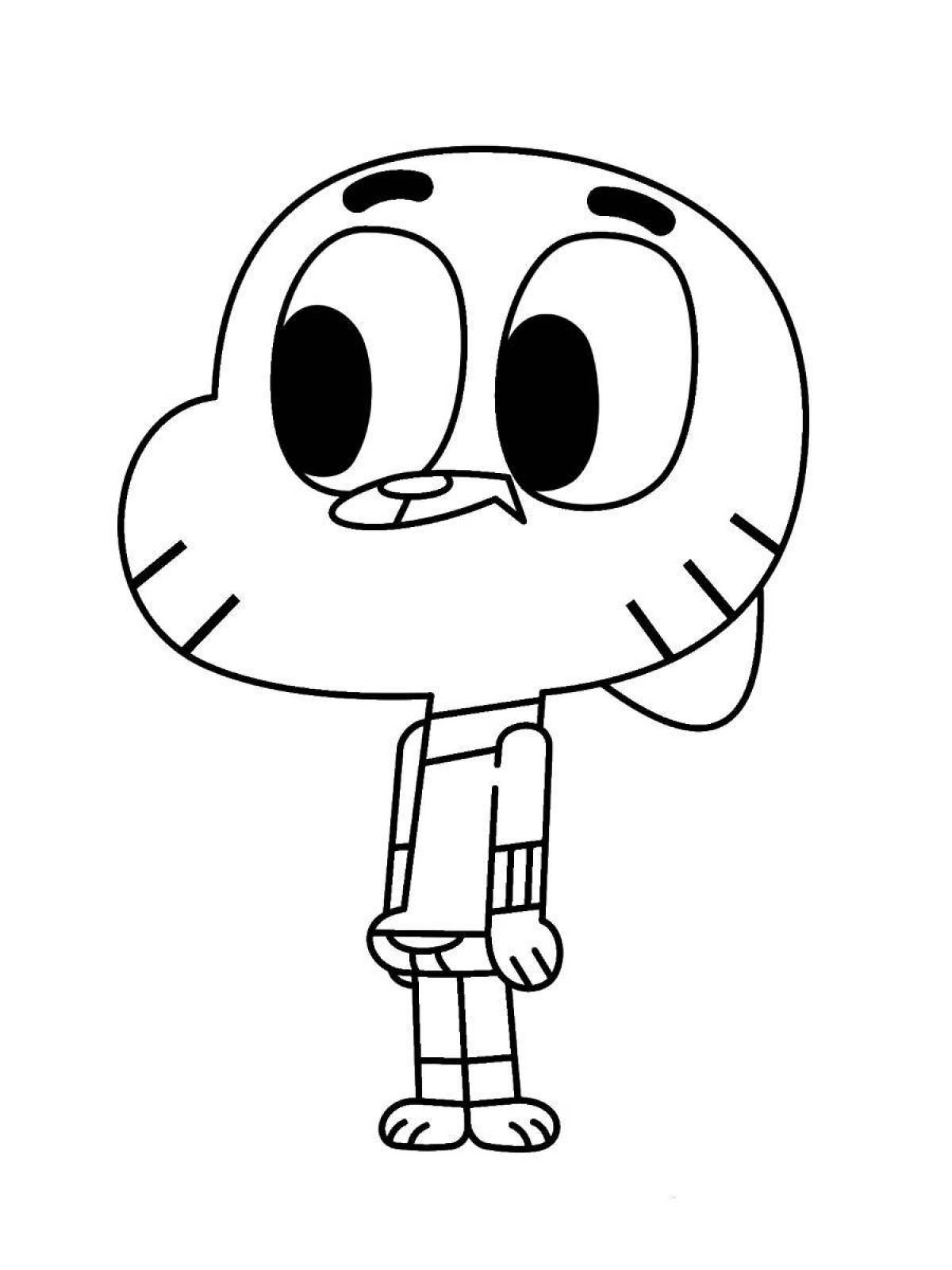 Color-vivid the amazing world of gumball coloring page