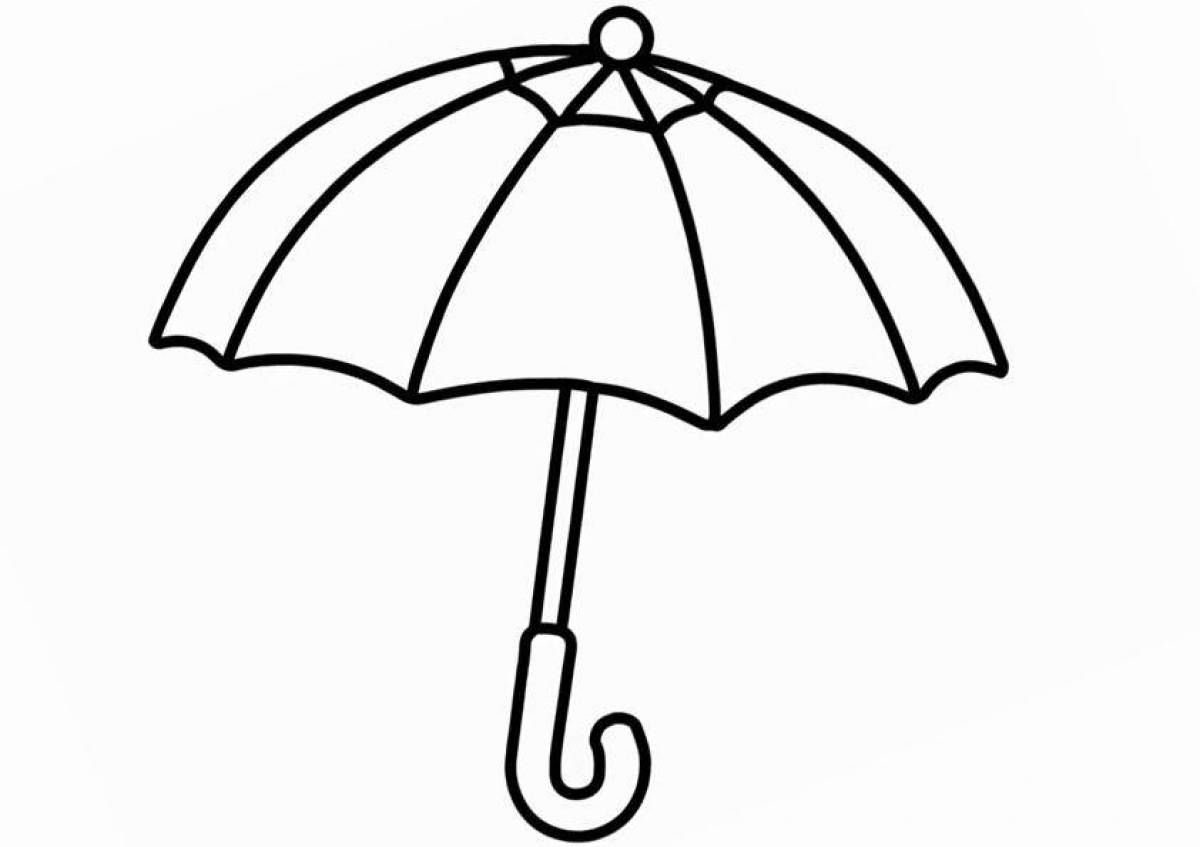 Яркая раскраска зонтика для детей