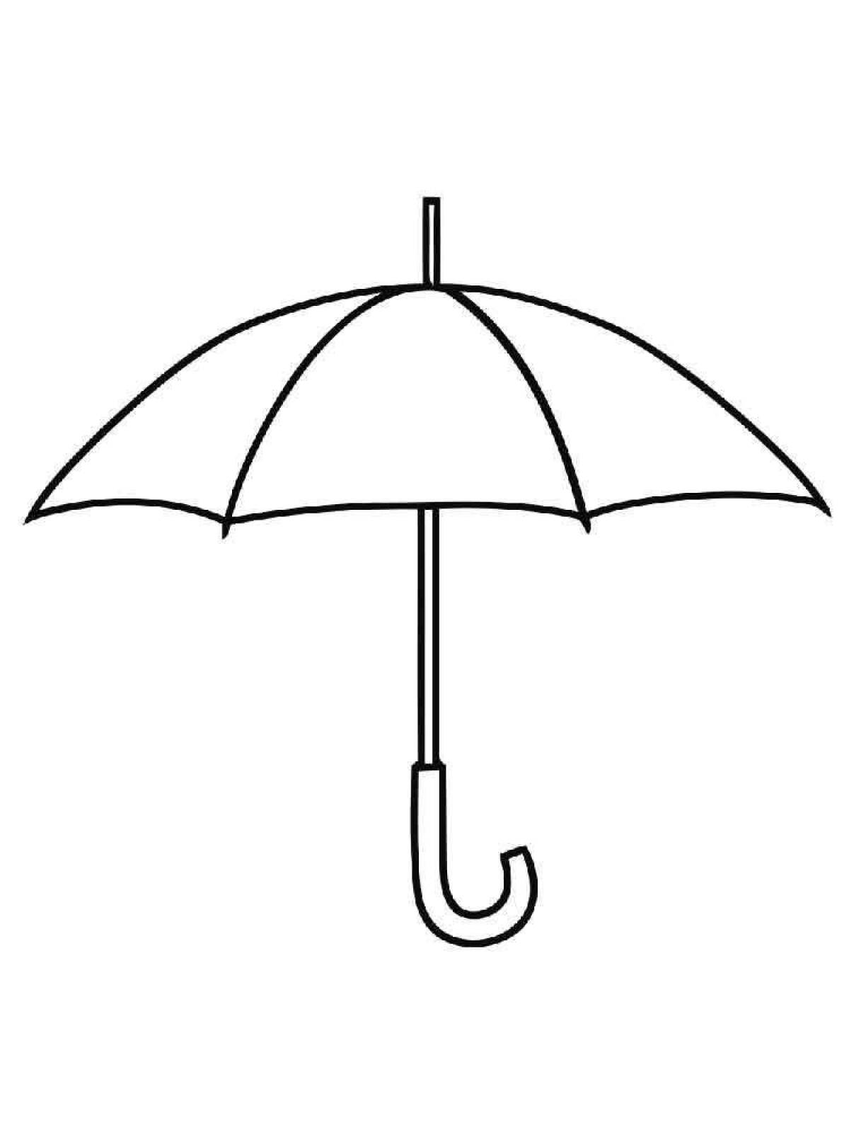 Красочная и игривая раскраска зонтик для детей