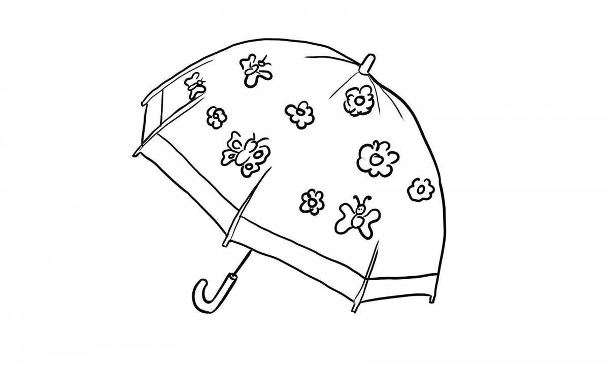 Colorful and adorable umbrella coloring book for kids