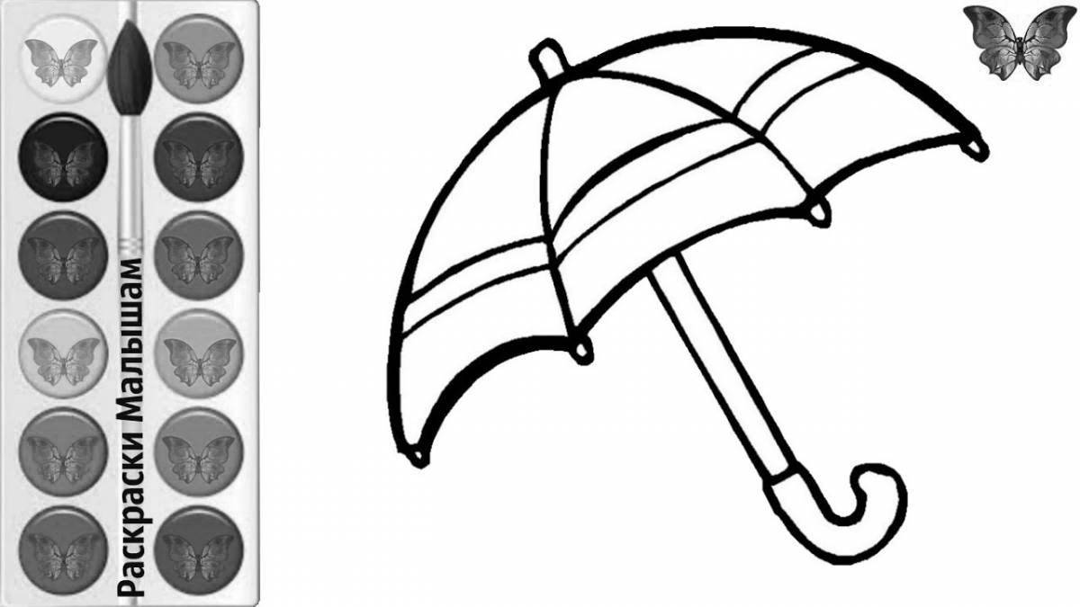 Красочная и креативная раскраска зонтик для детей