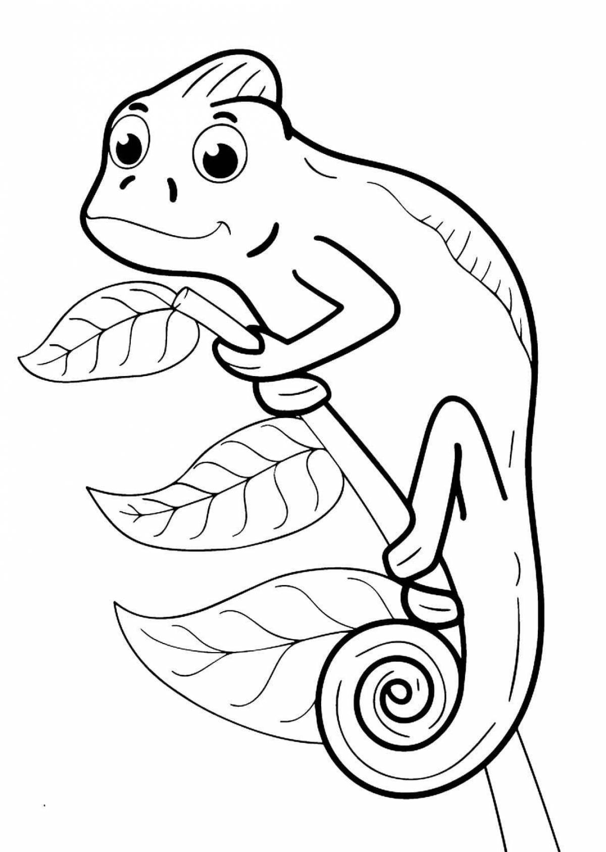 Exciting chameleon coloring book