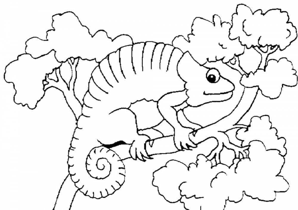 Creative coloring chameleon