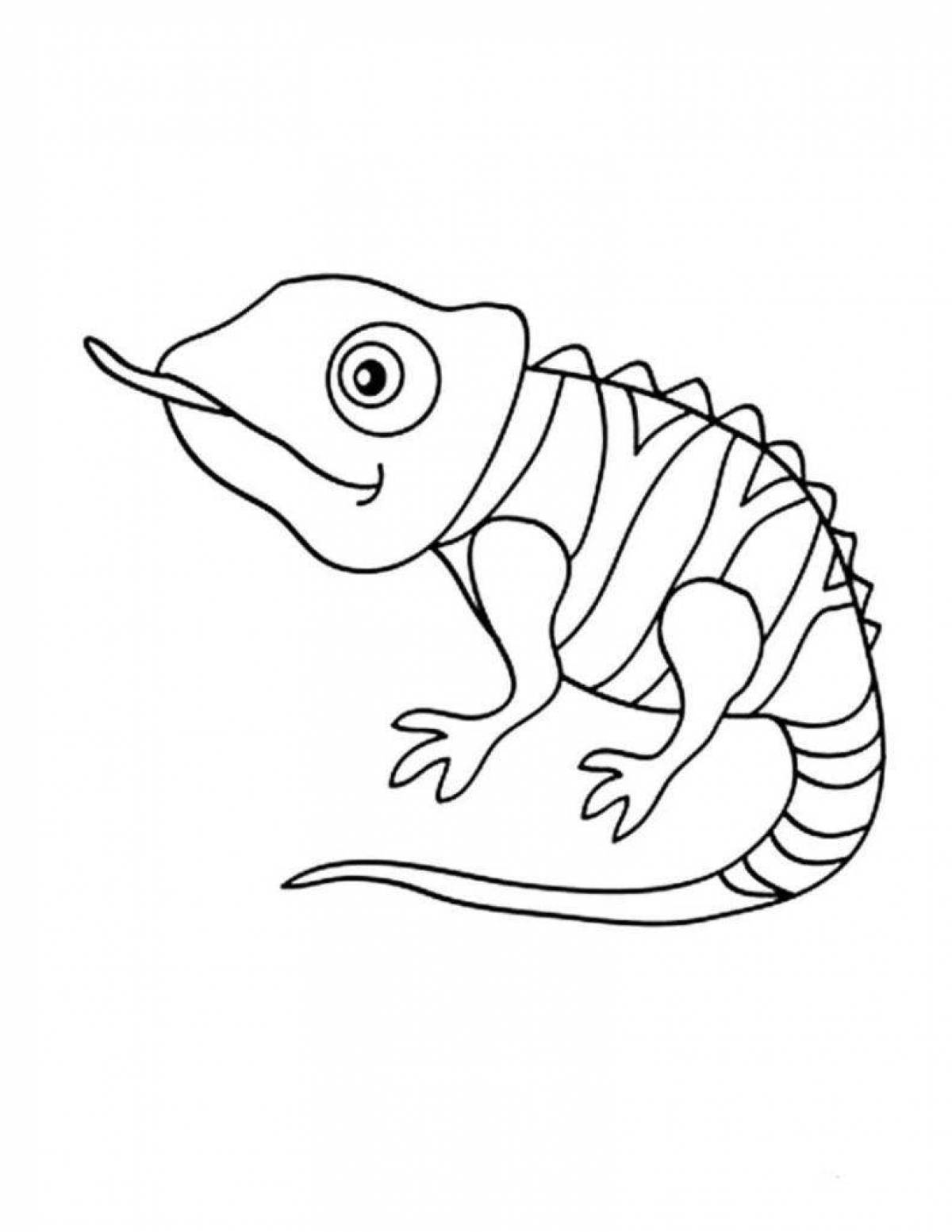 Chameleon humorous coloring book